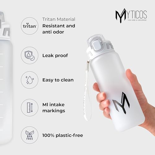 Myticos®️ Water Bottle - 800 ml - White