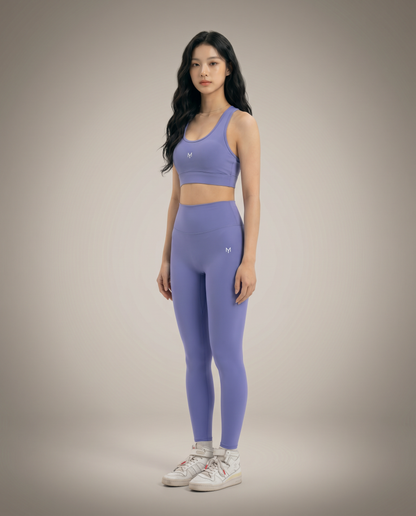 Myticos lavender sports bra three quarter view
