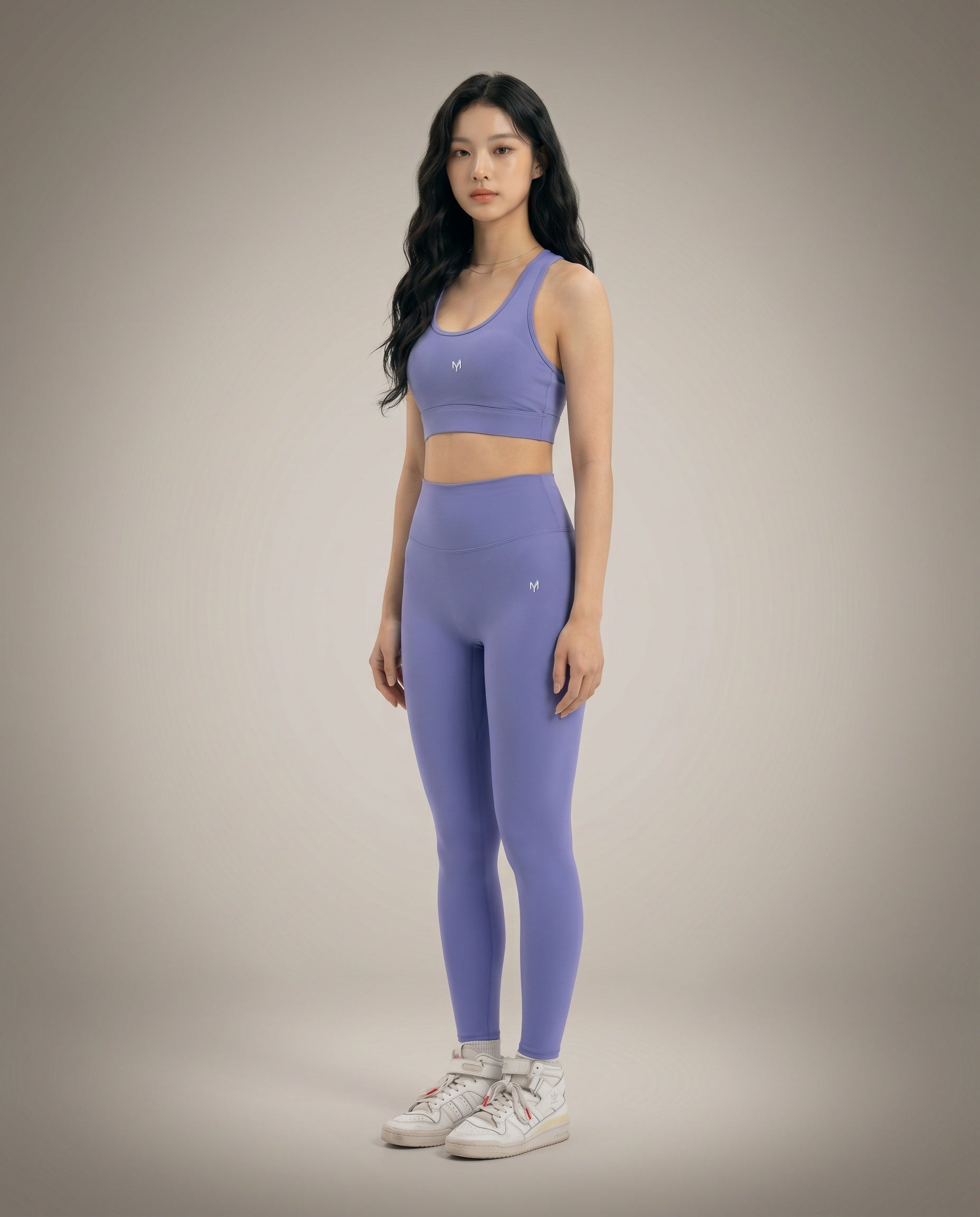 Myticos lavender sports bra three quarter view