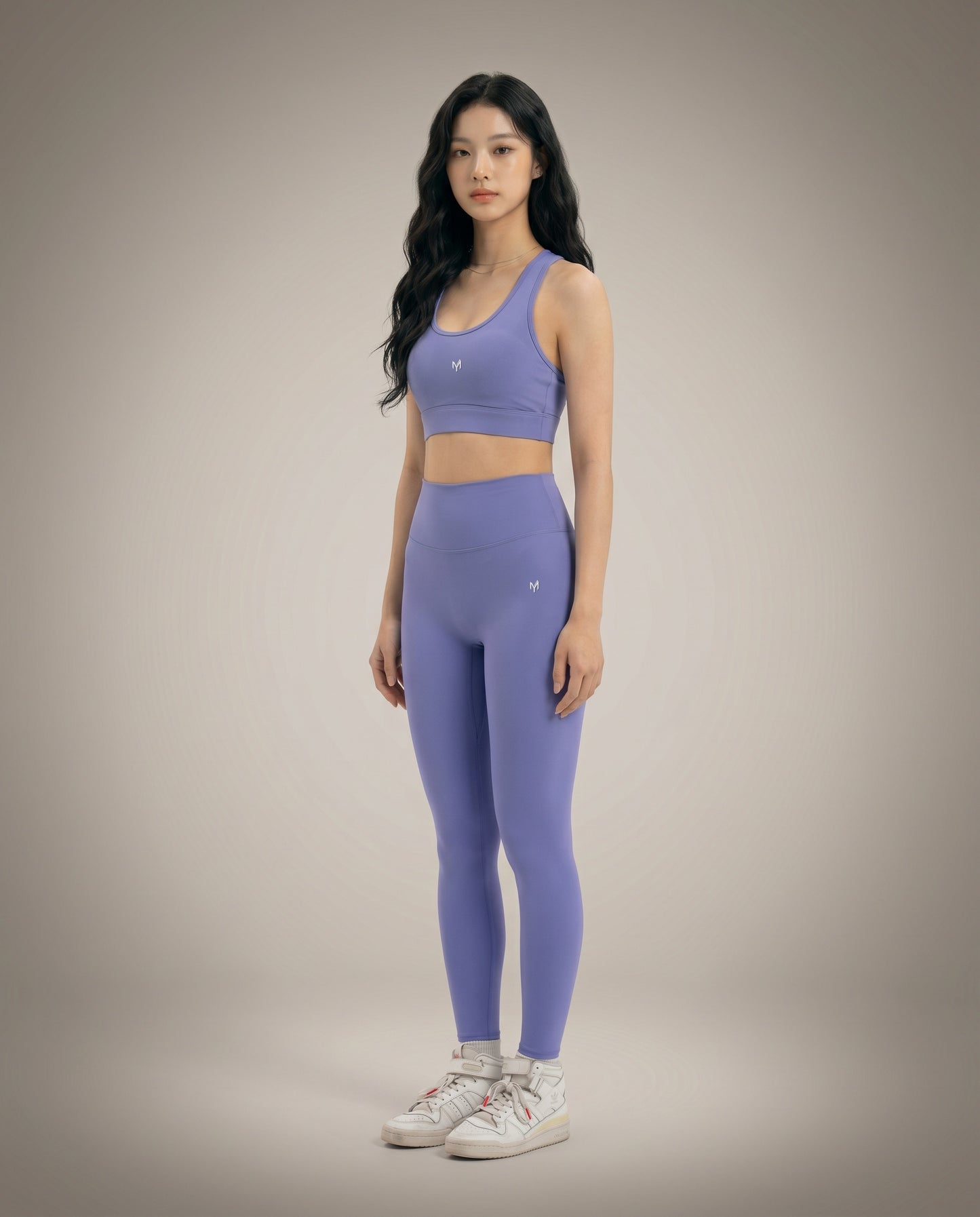 Myticos lavender leggings three quarter view